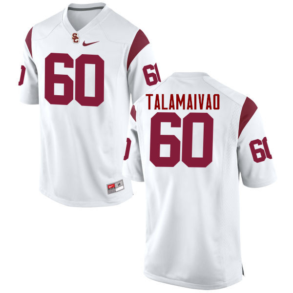 Men #60 Viane Talamaivao USC Trojans College Football Jerseys-White